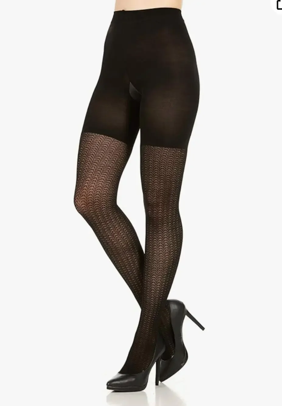 SPANX Assets by Sara Blakely Shaping Tights Women's 2 Black Textured Wish Bone